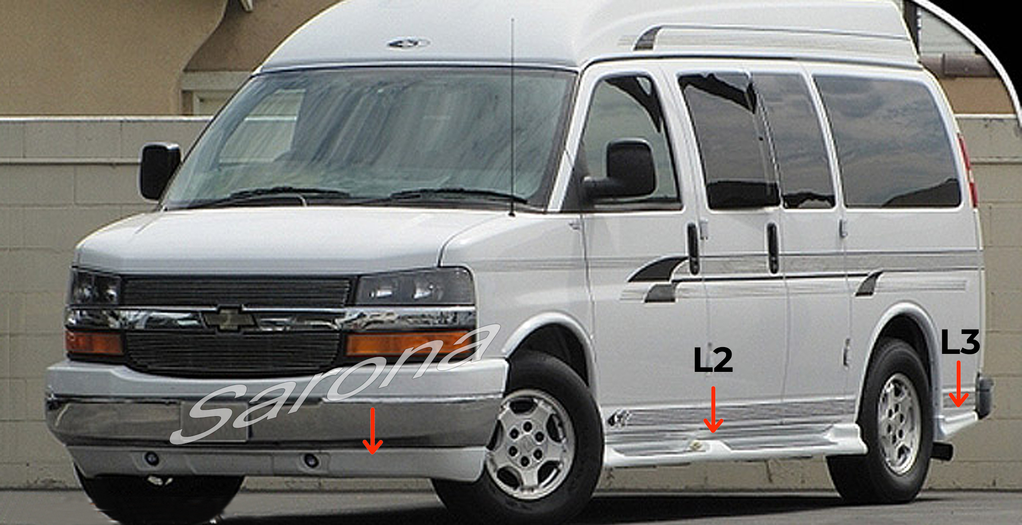 Custom Chevy Express Van  All Styles Body Kit (2003 - 2025) - $1350.00 (Part #CH-041-KT)